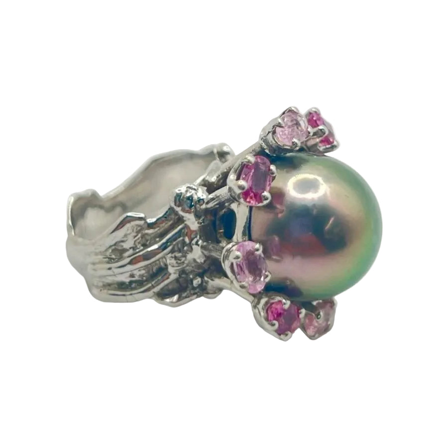 Bague ROLAND SCHAD en or blanc perle - Castafiore
