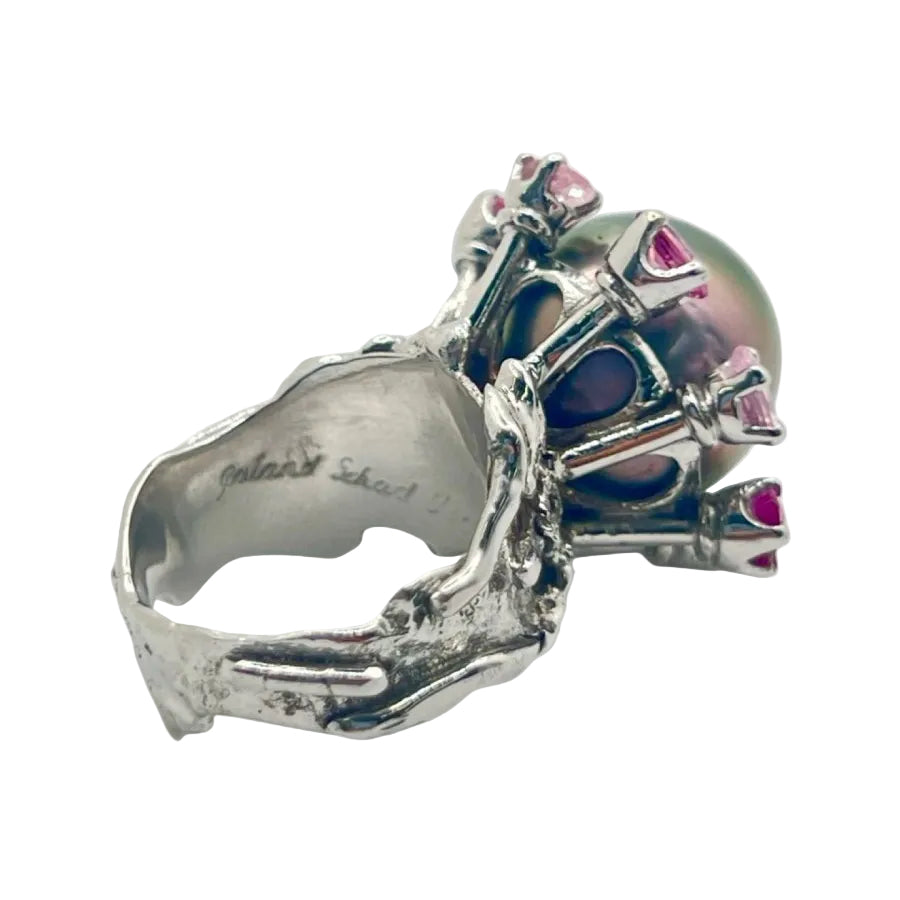 Bague ROLAND SCHAD en or blanc perle - Castafiore