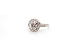 Bague ronde de style Art Déco en platine - Castafiore