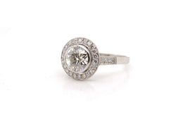 Bague ronde de style Art Déco en platine - Castafiore