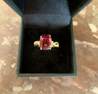 Bague Rubellite 4.16 Carats Diamants Or Jaune 18 Carats - Castafiore