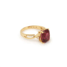 Bague Rubellite 4.16 Carats Diamants Or Jaune 18 Carats - Castafiore