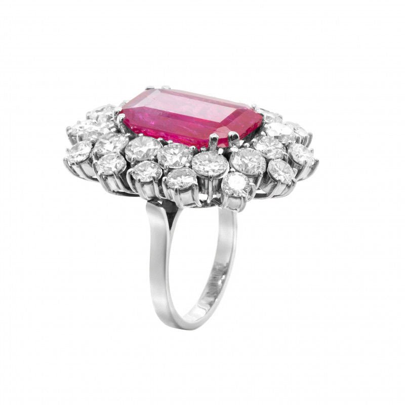 Bague Rubis Birman Non ChauffÃ©e et Diamants - Castafiore