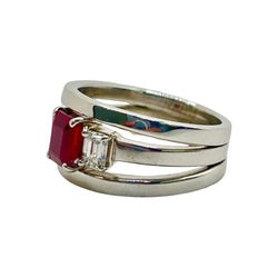 Bague Rubis et diamants en or blanc - Castafiore