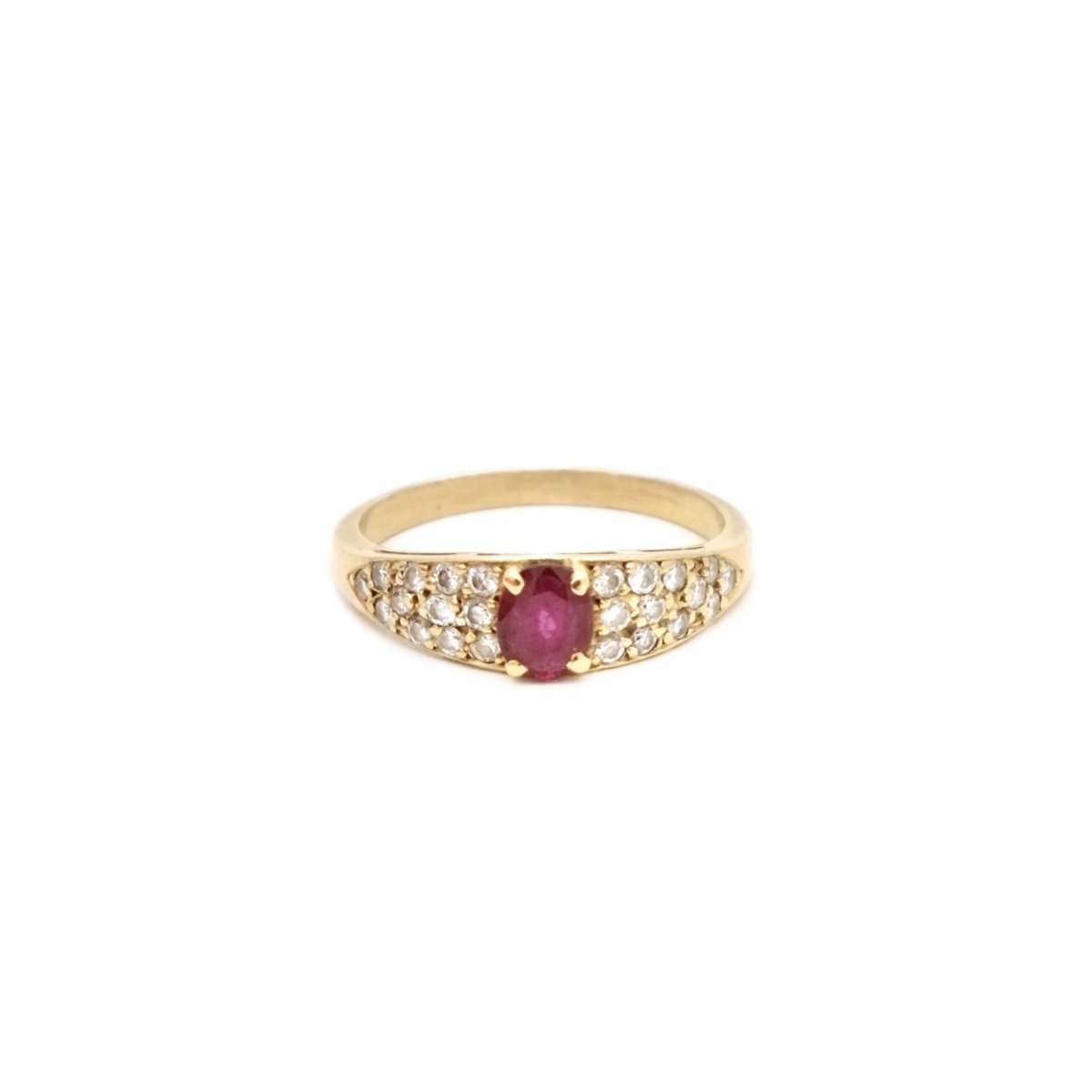 Bague rubis et diamants en or jaune - Castafiore