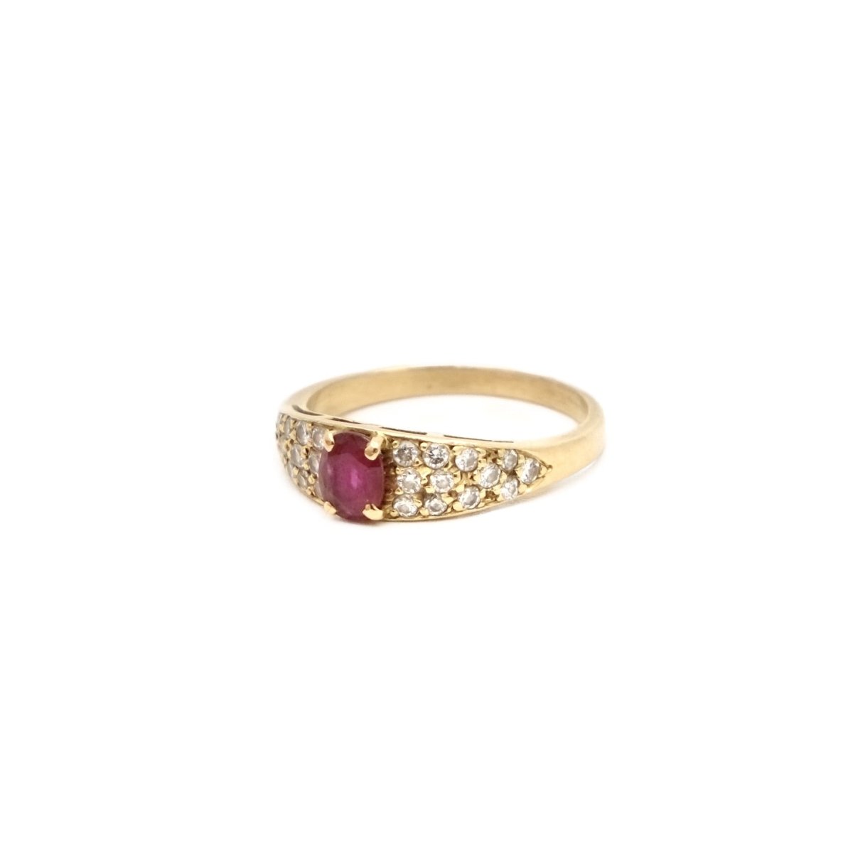 Bague rubis et diamants en or jaune - Castafiore