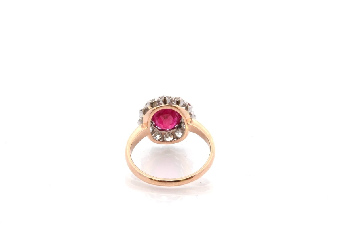Bague rubis et diamants en platine et or - Castafiore