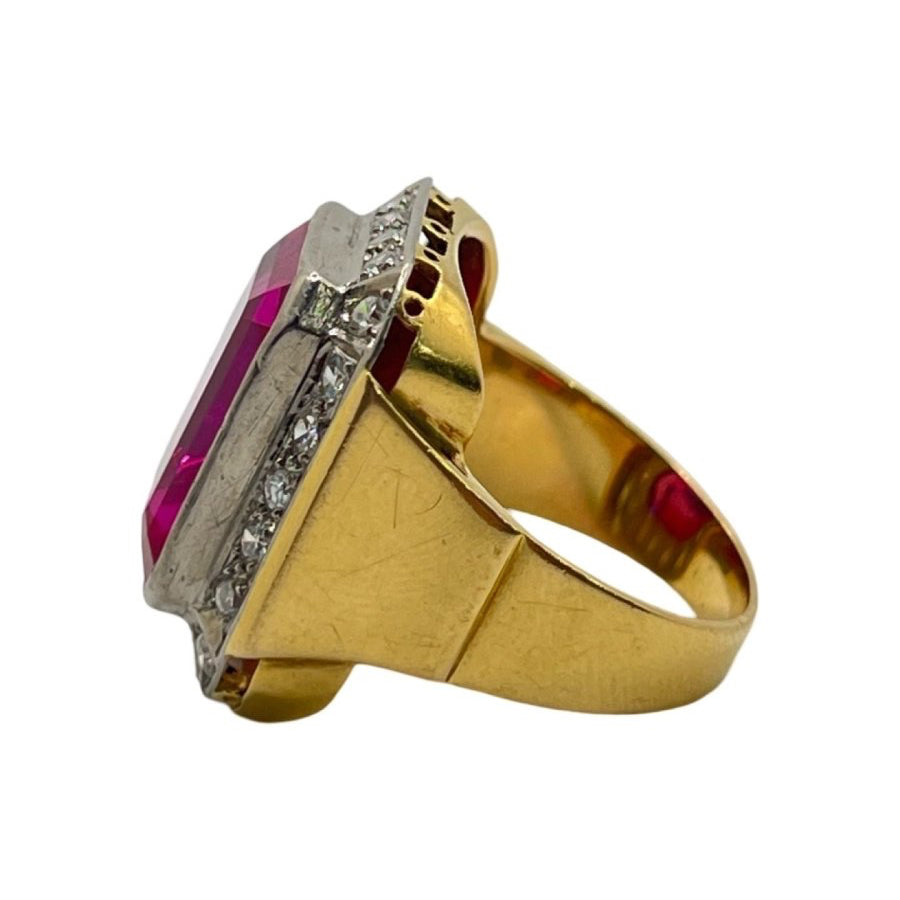 Bague Rubis synthétique en or jaune - Castafiore