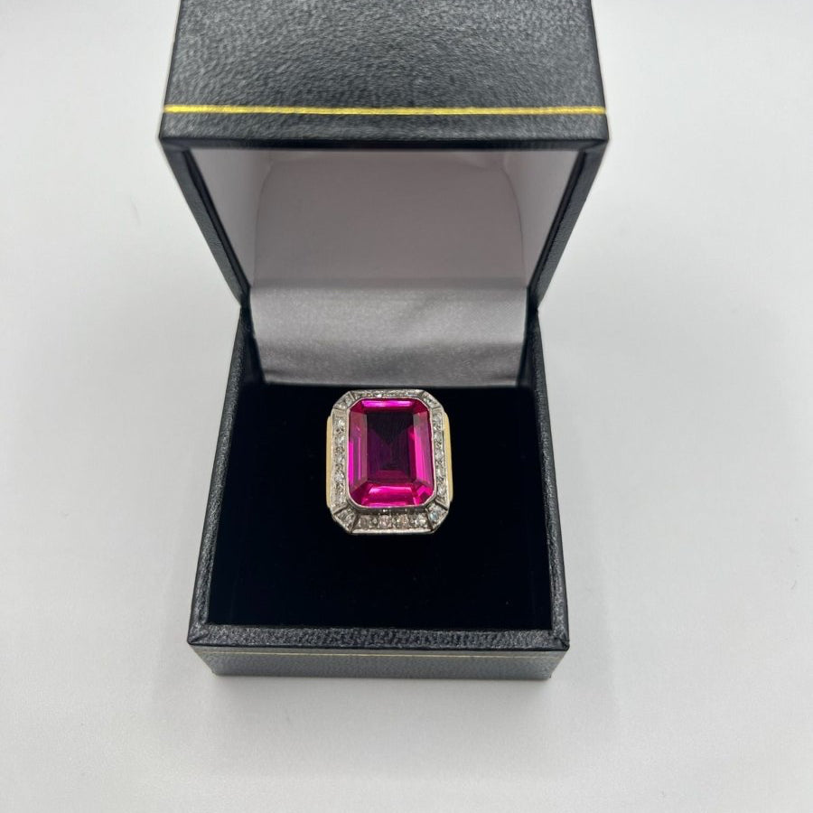 Bague Rubis synthétique en or jaune - Castafiore