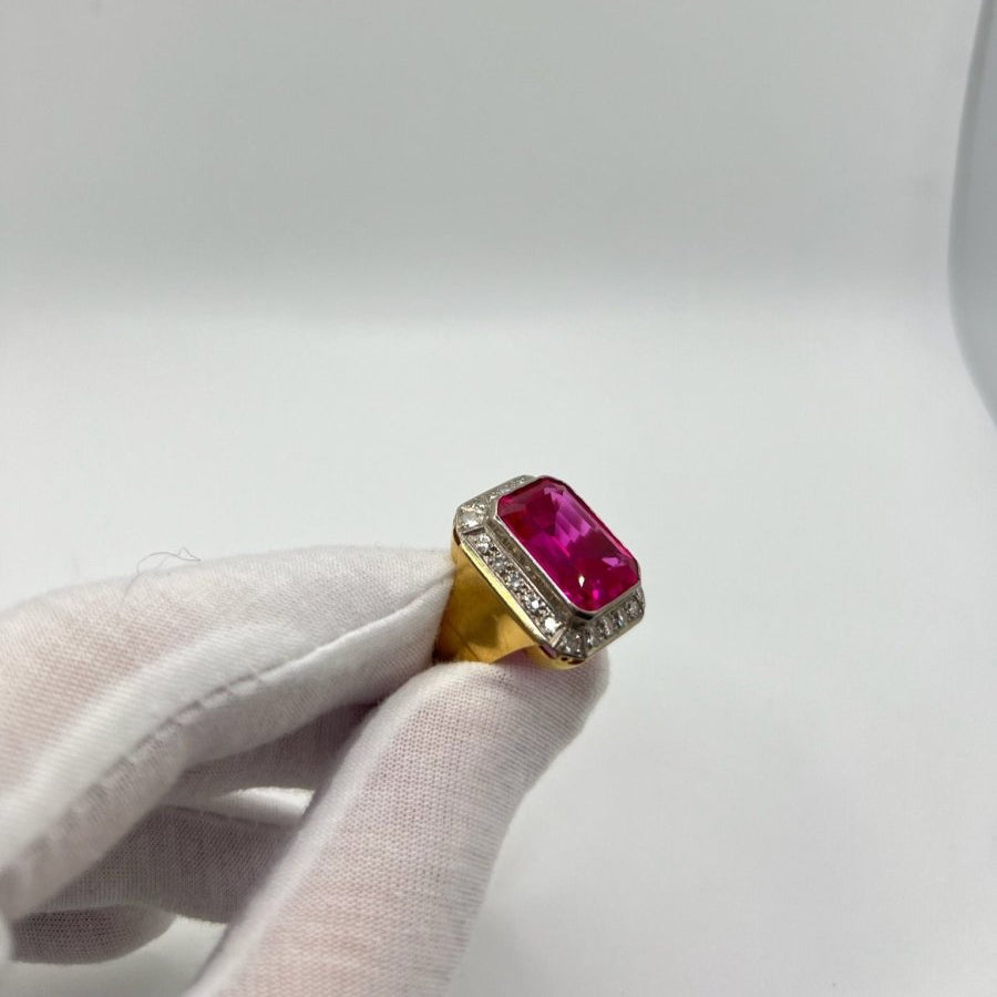 Bague Rubis synthétique en or jaune - Castafiore