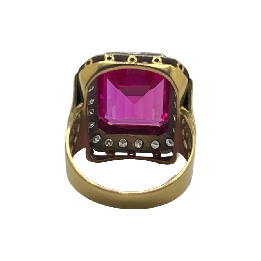 Bague Rubis synthétique en or jaune - Castafiore