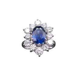 Bague Saphir 2,92 carats Et Diamants 1,80 carat. - Castafiore