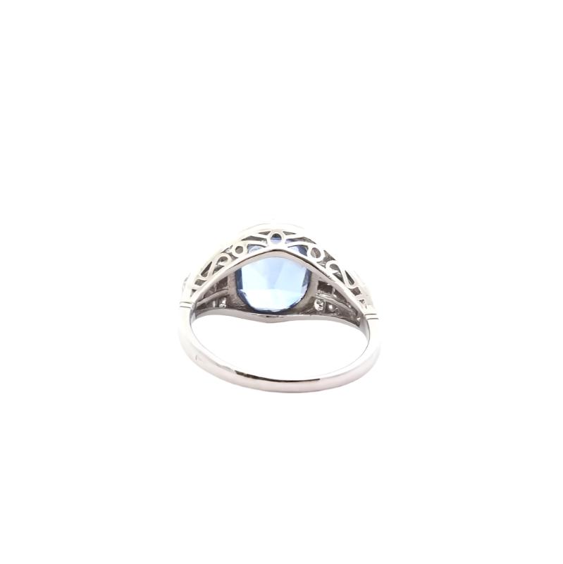 Bague saphir 3,71cts et diamants en platine - Castafiore