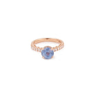 Bague Saphir Ceylan Non Chauffé 2.44 Carats Diamants Or Rose 18 Carats (Certificat) - Castafiore