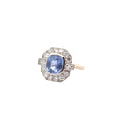 Bague saphir de 2,18cts et diamants en or et platine - Castafiore