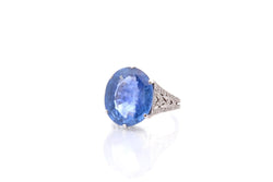 Bague saphir de Ceylan en platine - Castafiore