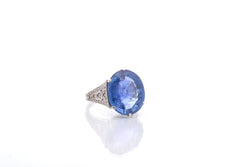 Bague saphir de Ceylan en platine - Castafiore
