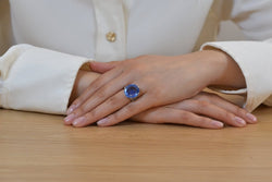 Bague saphir de Ceylan en platine - Castafiore