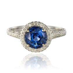 Bague saphir de ceylan et diamants - Castafiore