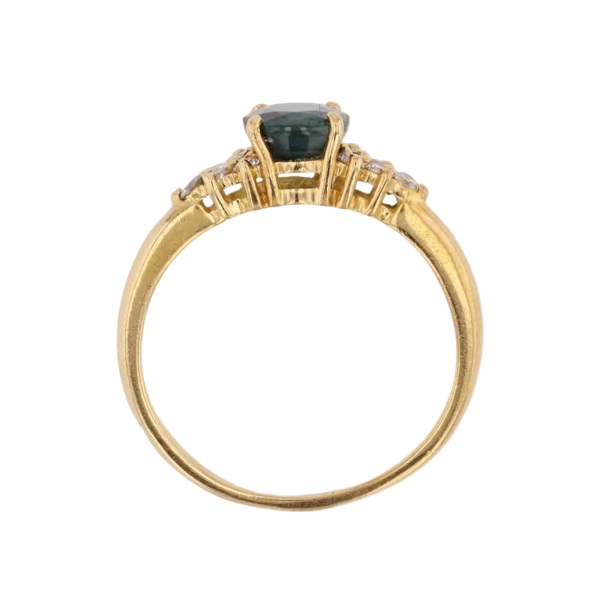 Bague saphir diamants en or jaune - Castafiore
