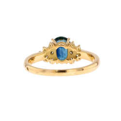 Bague saphir diamants en or jaune - Castafiore