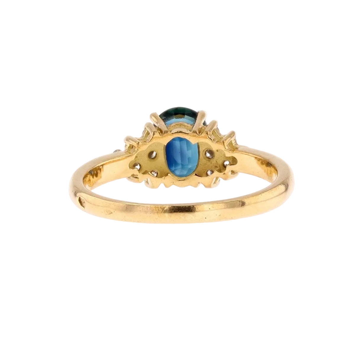 Bague saphir diamants en or jaune - Castafiore