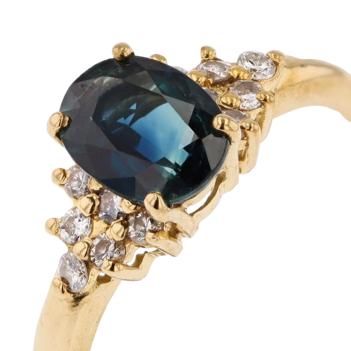 Bague saphir diamants en or jaune - Castafiore