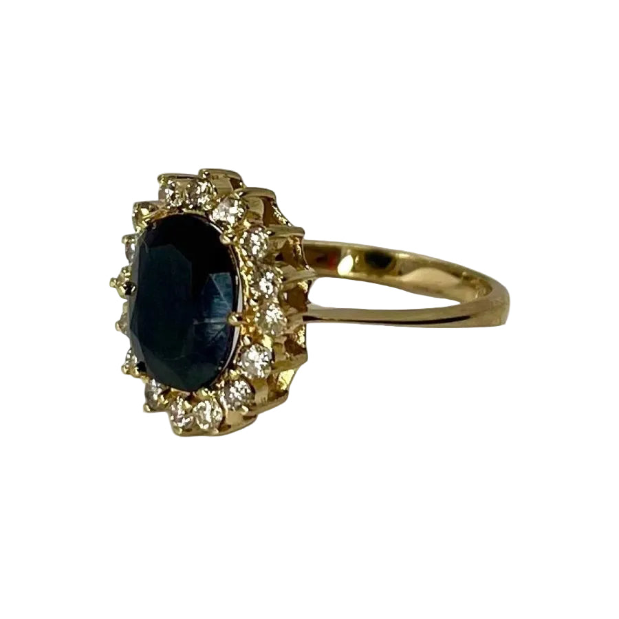 Bague Saphir en or jaune et diamants - Castafiore