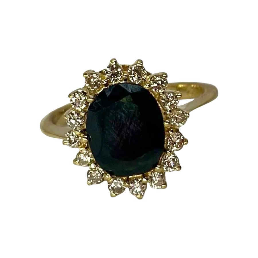 Bague Saphir en or jaune et diamants - Castafiore