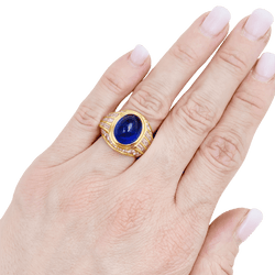 Bague saphir en or jaune et diamants - Castafiore