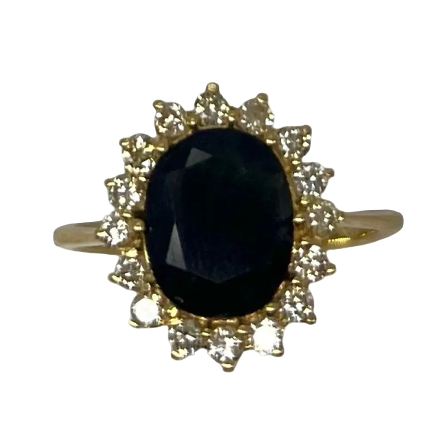 Bague Saphir en or jaune et diamants - Castafiore