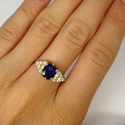 Bague Saphir en or jaune et diamants - Castafiore