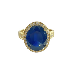 Bague Saphir en or jaune et diamants - Castafiore