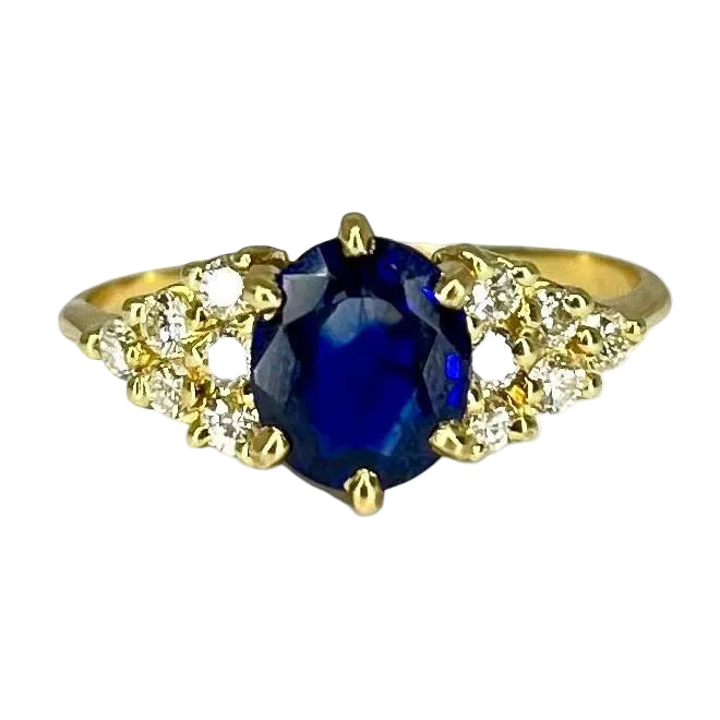 Bague Saphir en or jaune et diamants - Castafiore