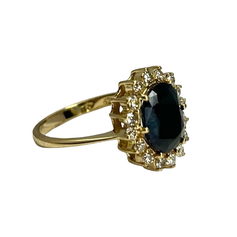 Bague Saphir en or jaune et diamants - Castafiore