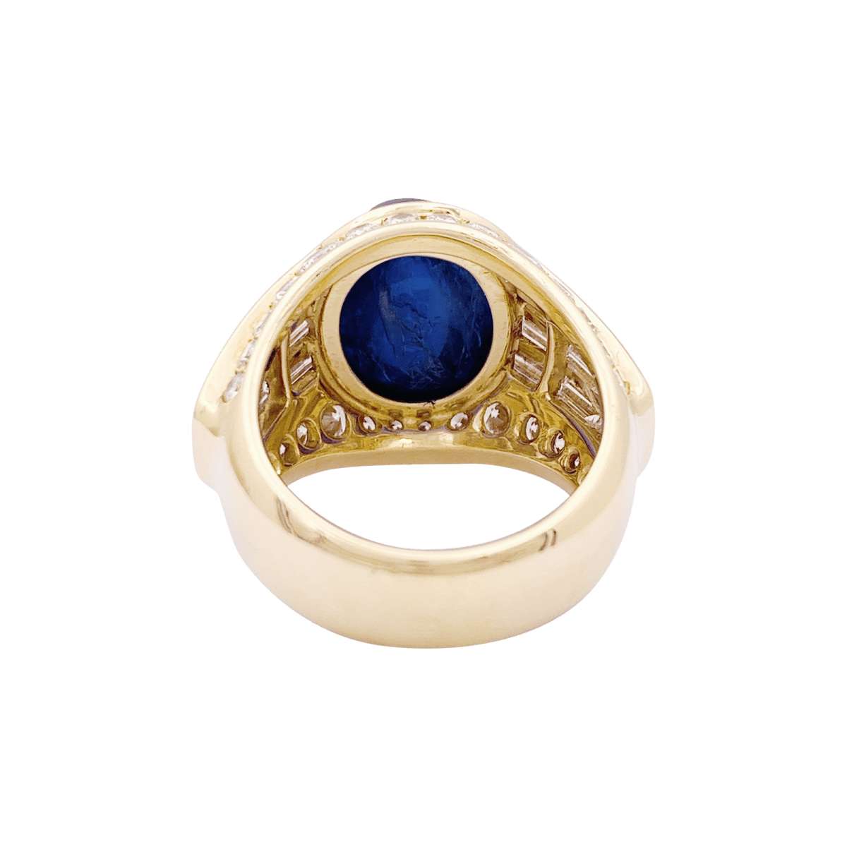 Bague saphir en or jaune et diamants - Castafiore