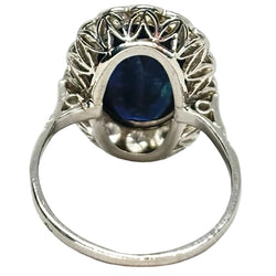 Bague Saphir en platine et diamants - Castafiore