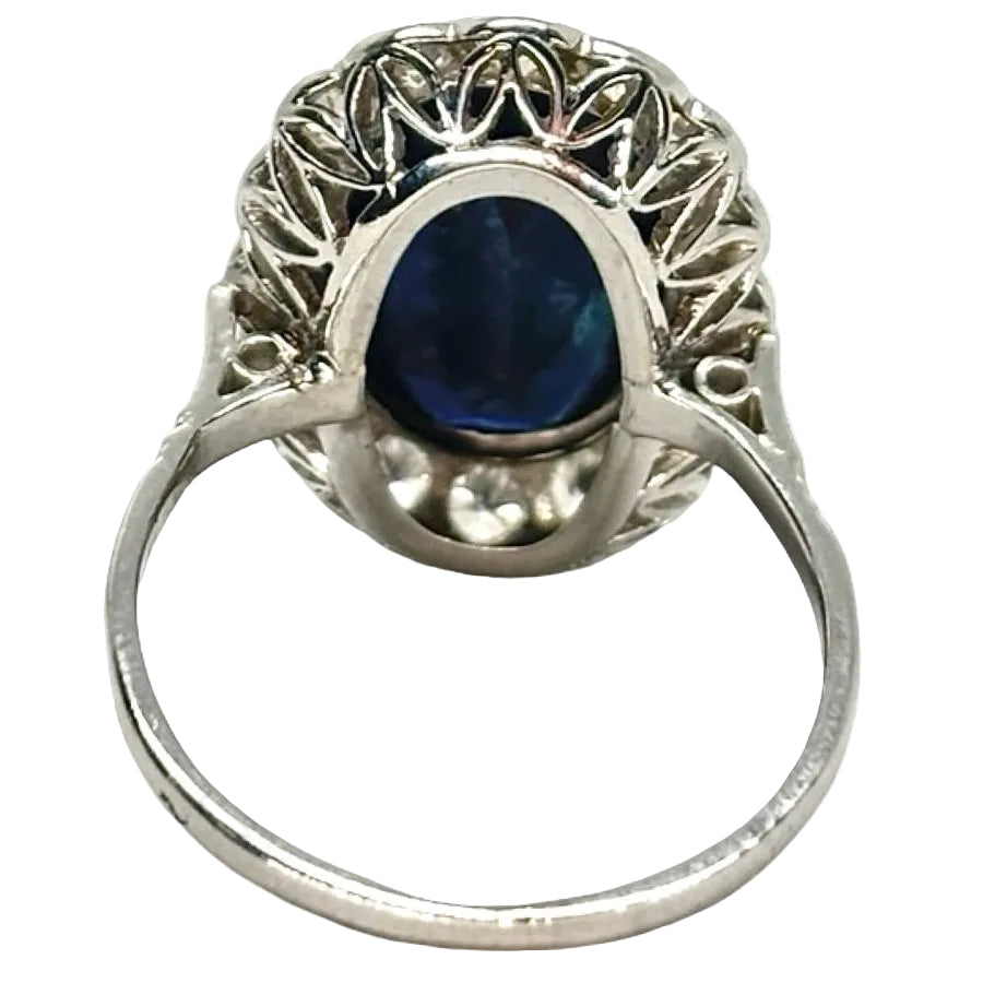 Bague Saphir en platine et diamants - Castafiore