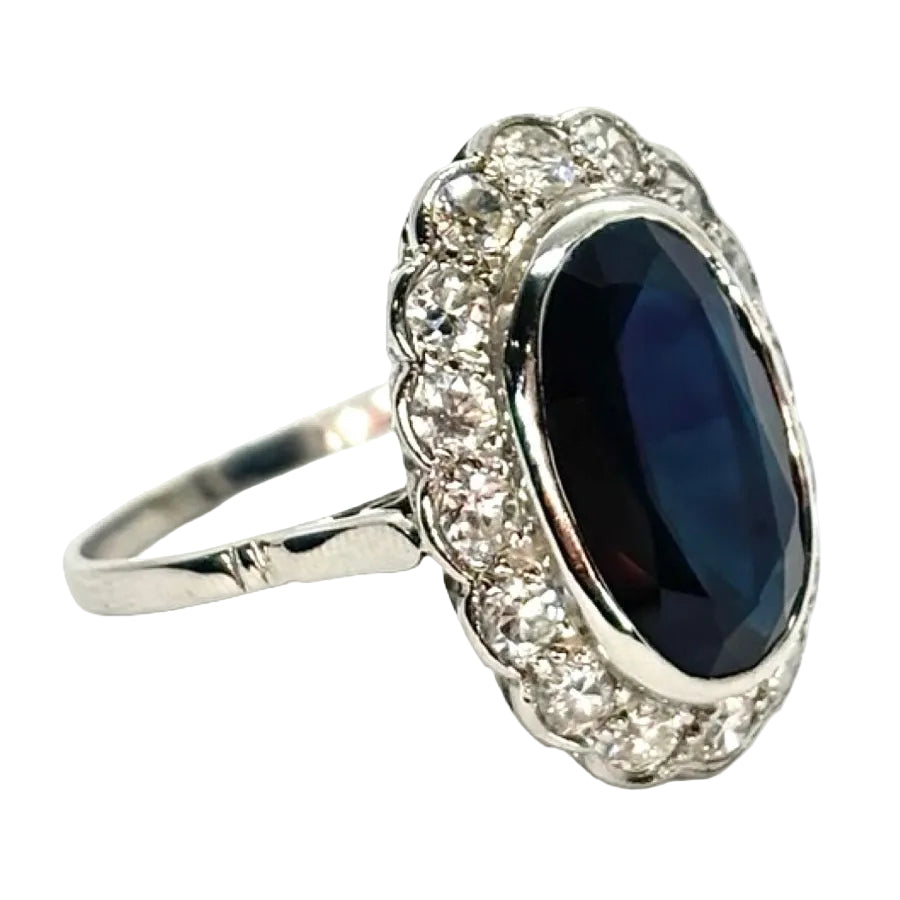 Bague Saphir en platine et diamants - Castafiore