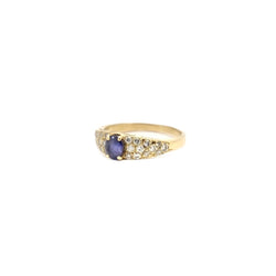 Bague saphir et diamant en or jaune et or gris - Castafiore