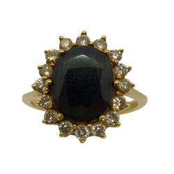 Bague Saphir et diamants en or jaune - Castafiore