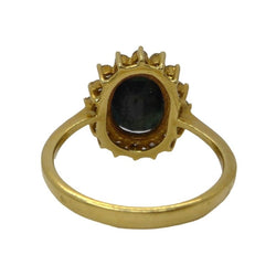 Bague Saphir et diamants en or jaune - Castafiore