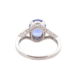 Bague Saphir et diamants en platine - Castafiore