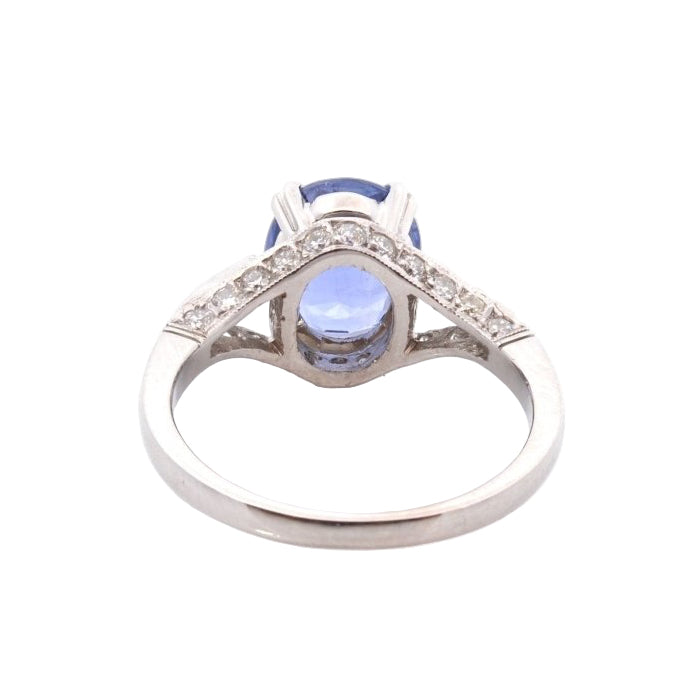 Bague Saphir et diamants en platine - Castafiore