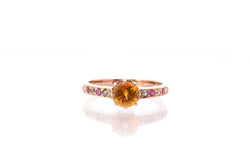 Bague saphir jaune, diamants et saphirs roses - Castafiore