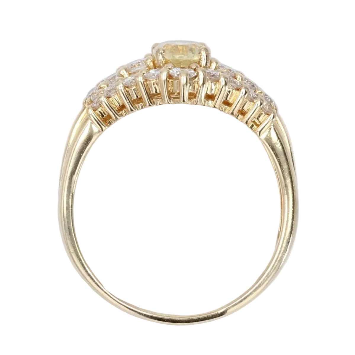 Bague saphir jaune et diamants or jaune - Castafiore