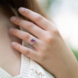 Bague saphir rose en or 18k - Castafiore