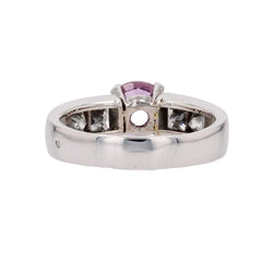 Bague Saphir rose et diamants en or blanc - Castafiore