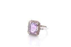 Bague Saphir violet et diamants en platine - Castafiore