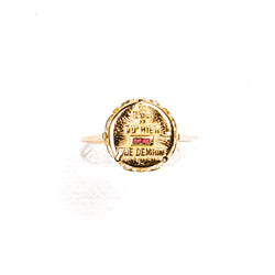 Bague sentimentale Augis, médaille d'amour en or jaune - Castafiore